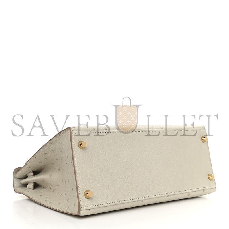 H**mes master ostrich kelly sellier 25 gris (25*17*7cm)